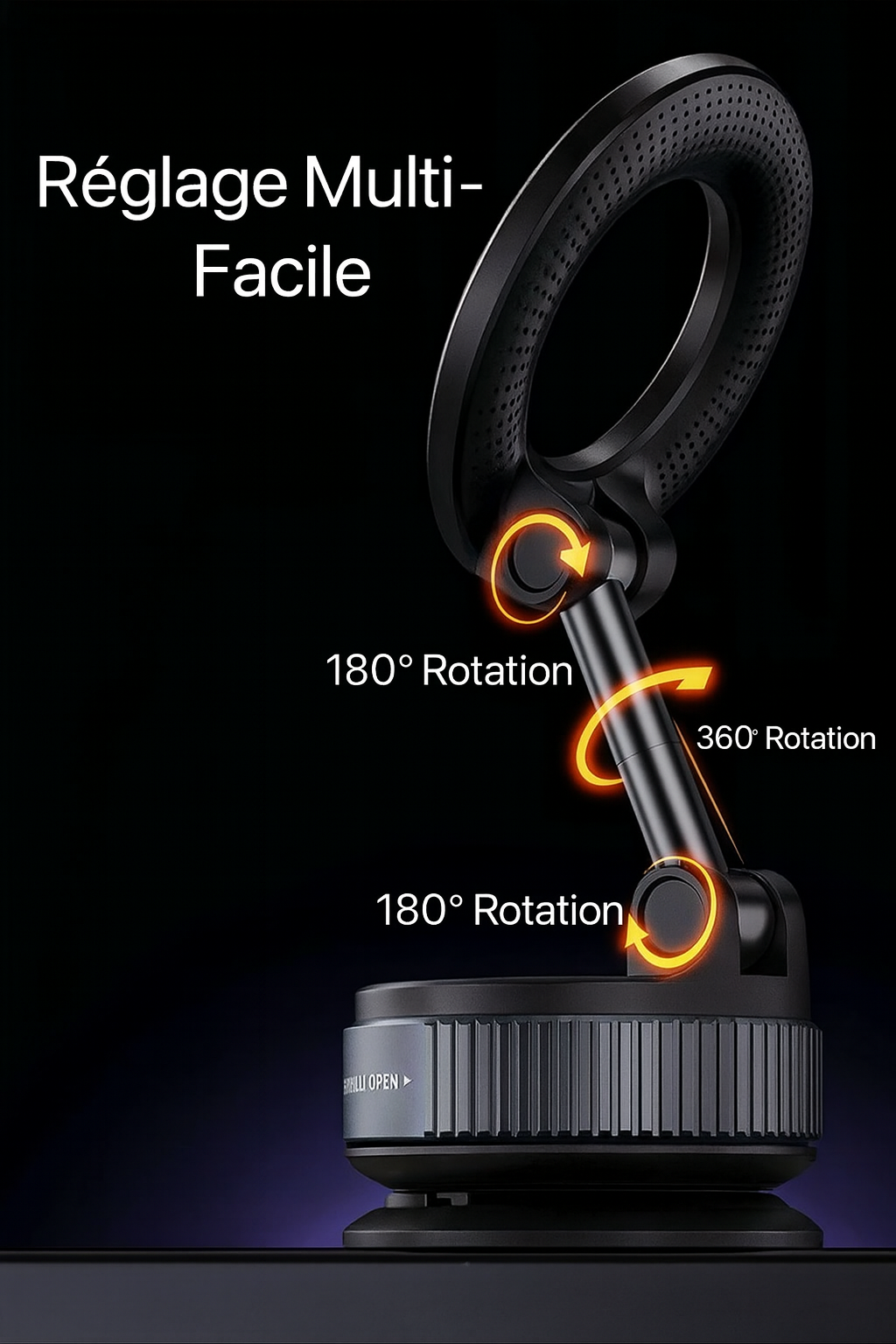 Support magnétique 360° pour téléphone