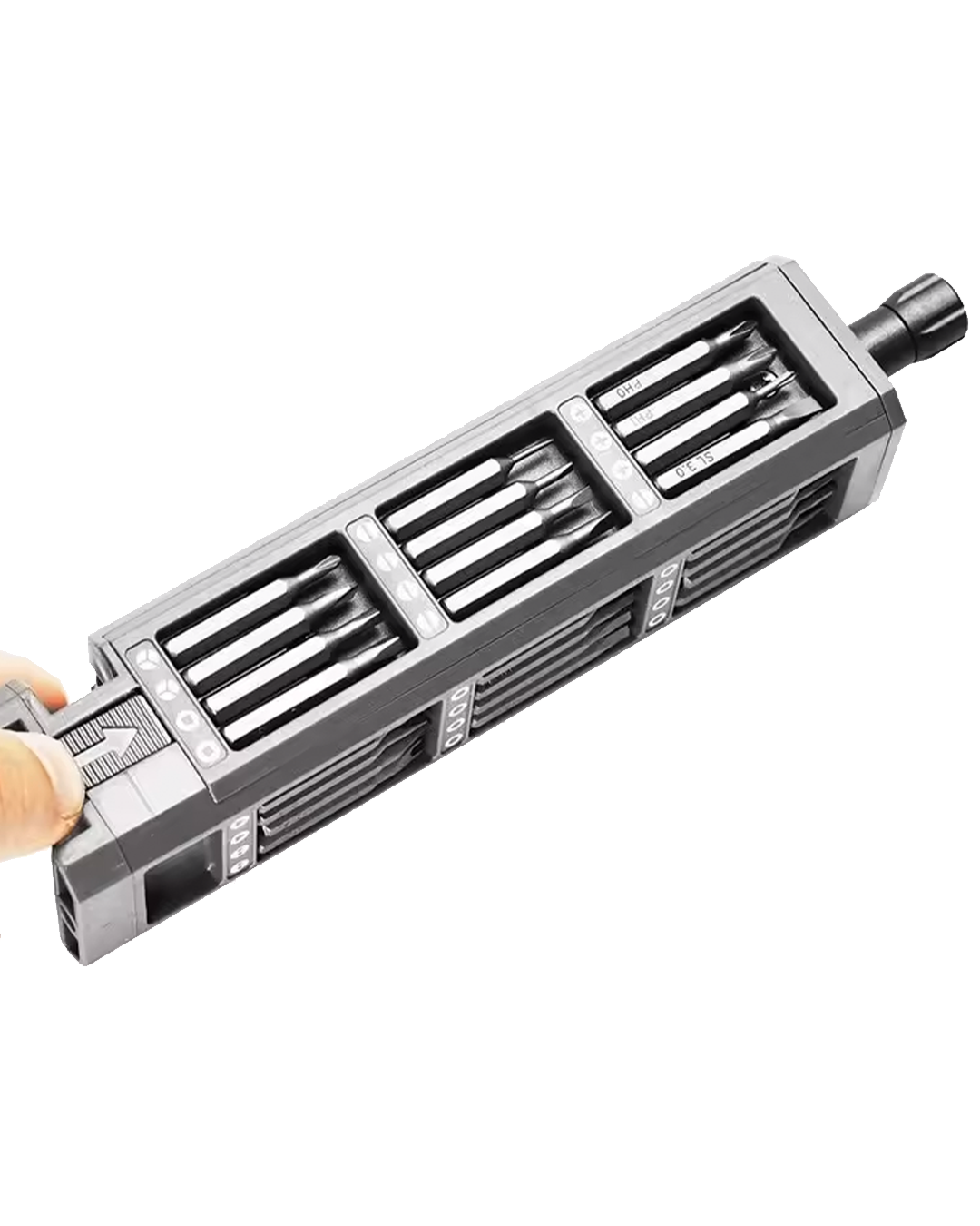 Kit tournevis de précision avec embouts magnétiques, manche aluminium et accessoires ESD dans coffret compact