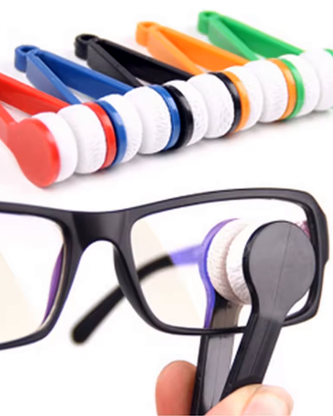 Eyeglass cleaning brush