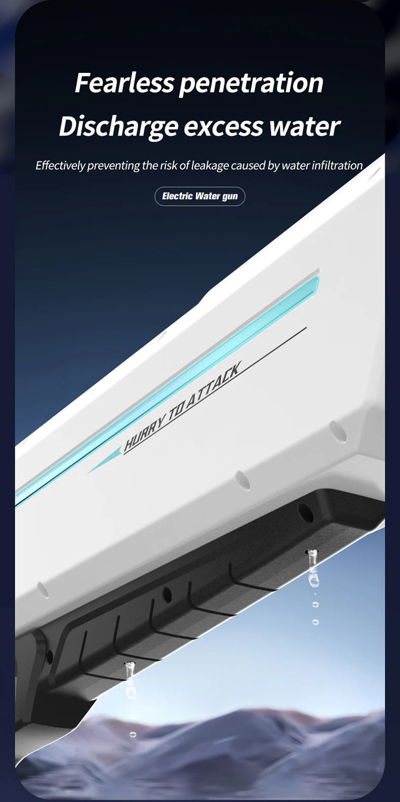RapidJet Pro – Pistolet à Eau Électrique Futuriste avec Recharge Auto & Effets LED