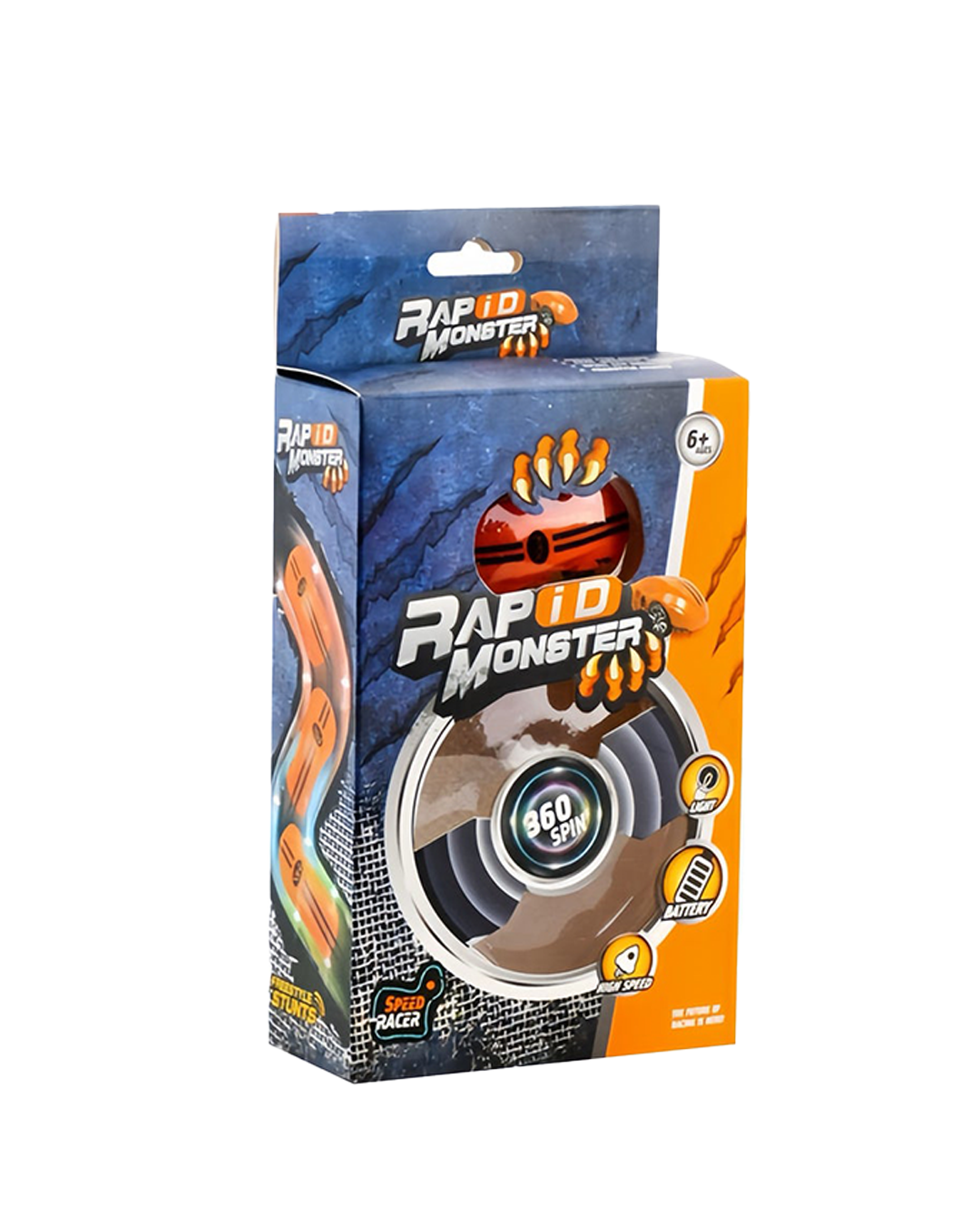 Mini voiture de course LED FlashSpin en rotation dans une sphère transparente