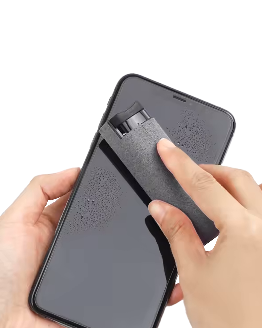 Spray nettoyant écran portable avec chiffon microfibre intégré, idéal pour smartphone, PC et tableau de bord voiture